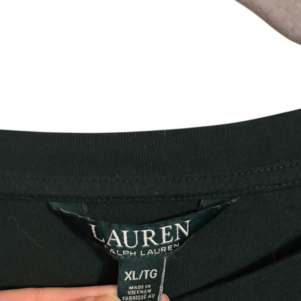 Lauren Ralph Lauren Dark Green Emblem Layered Jersey‎ Sweatshirt XL - Picture 4 of 5